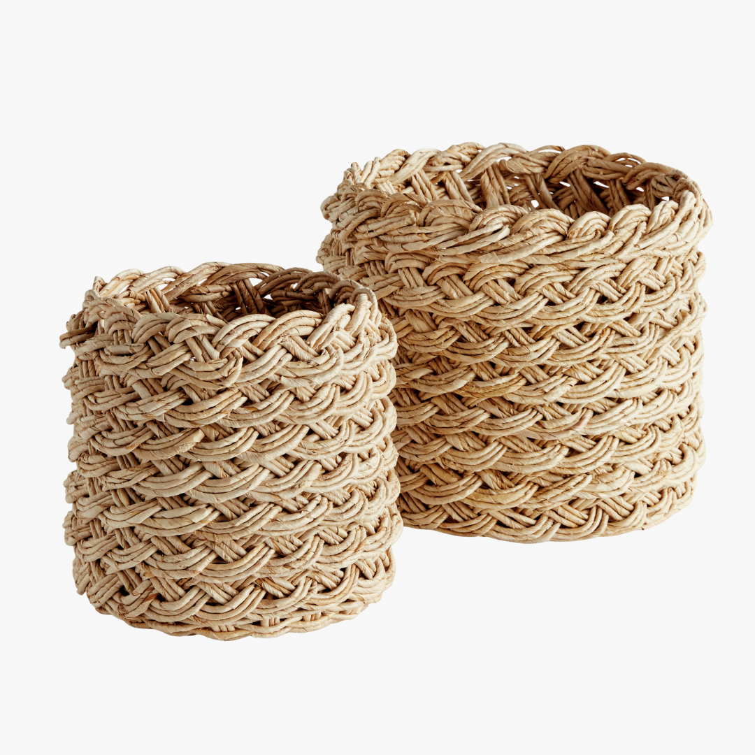 Abaca Braid Storage Basket Set
