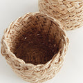 Abaca Braid Storage Basket Set interior closeup