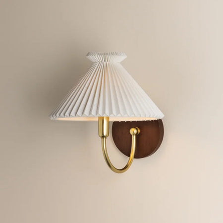 Acacia Wall Sconce - wood and brass