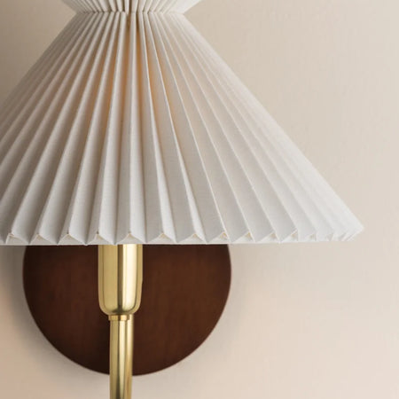Acacia Wall Sconce - pleated shade closeup