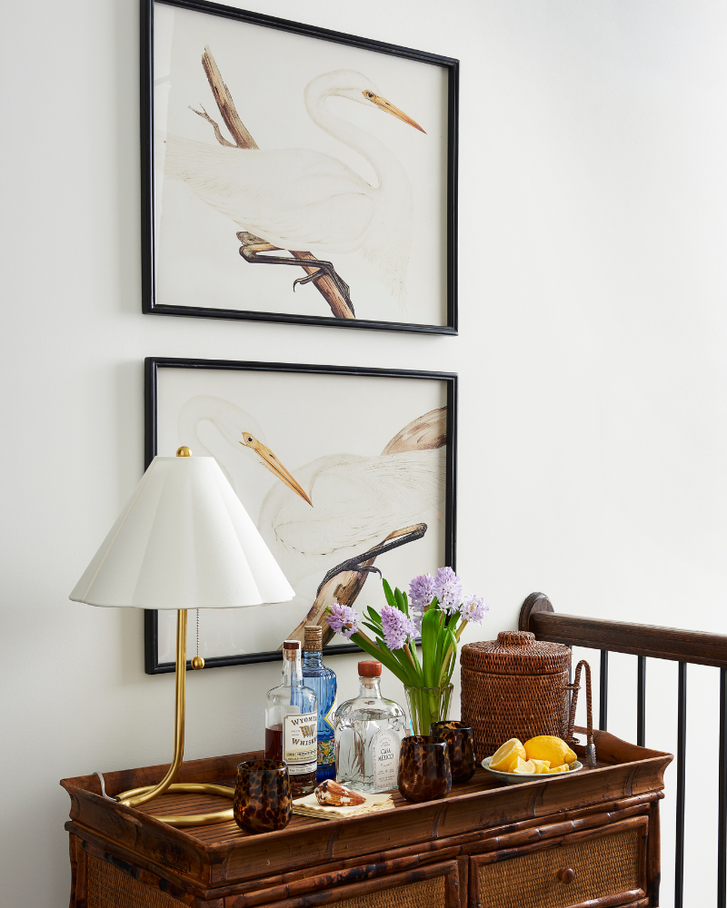 Heron Framed Art Prints styled in bar area - Dear Keaton