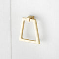 Adrienne White Linen Cabinet Brass Pulls