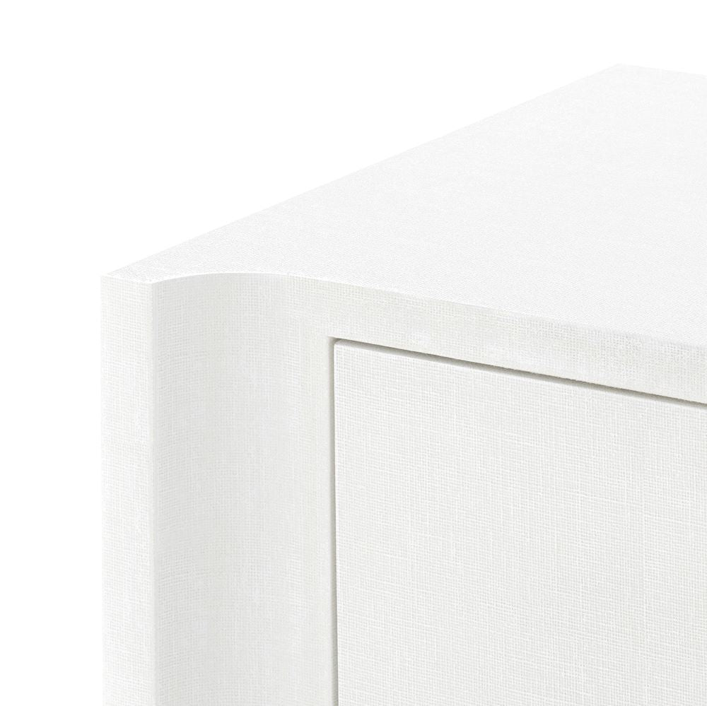 Adrienne White Linen Cabinet Lacquered LInen
