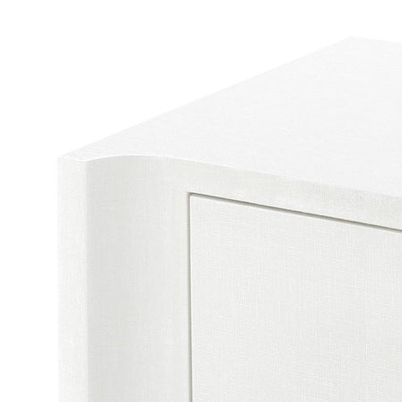 Adrienne White Linen Cabinet Lacquered LInen