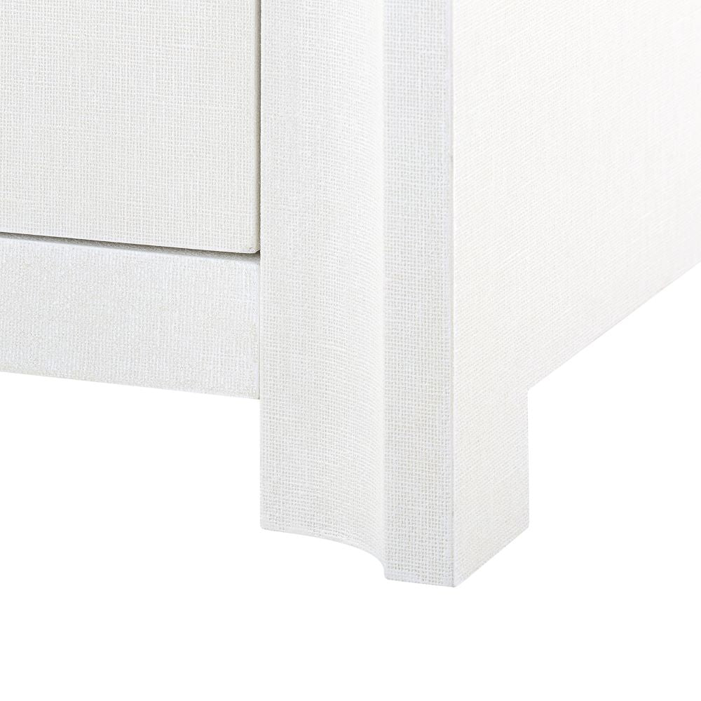 Adrienne White Linen Cabinet Leg Closeup