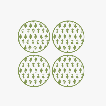 Agra Green Coaster Set