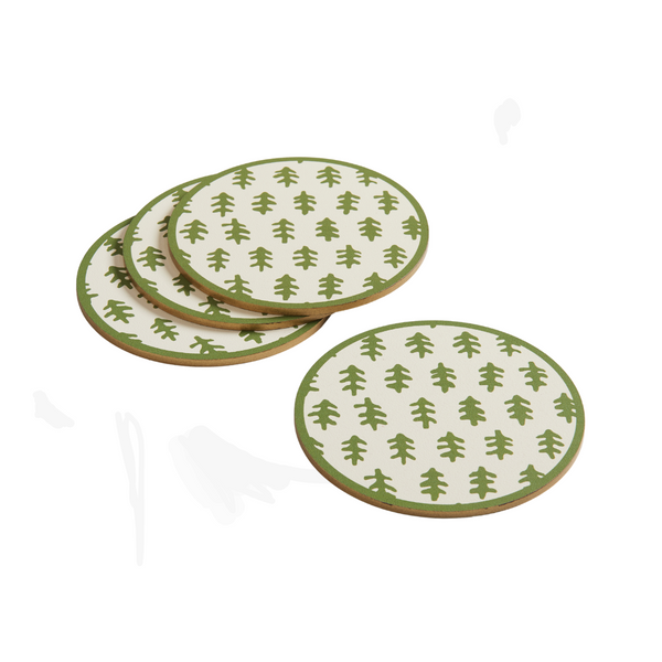 Agra Green Coaster Set Stacked
