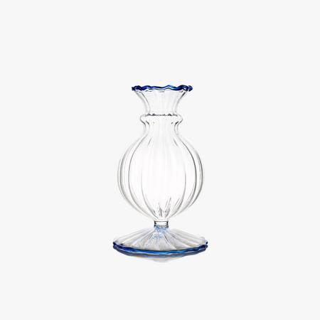 Aimee Blue Trim Bud Vase