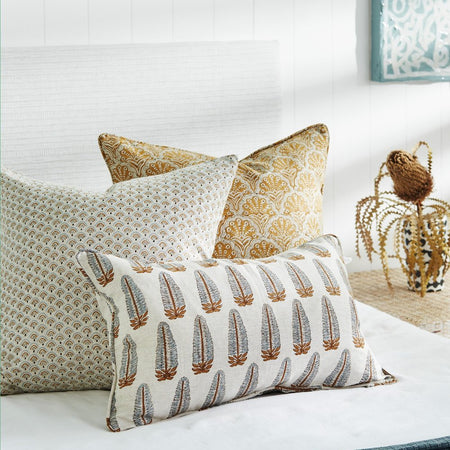 Akola Sahara Lumbar Pillow Cover Styled on Bed