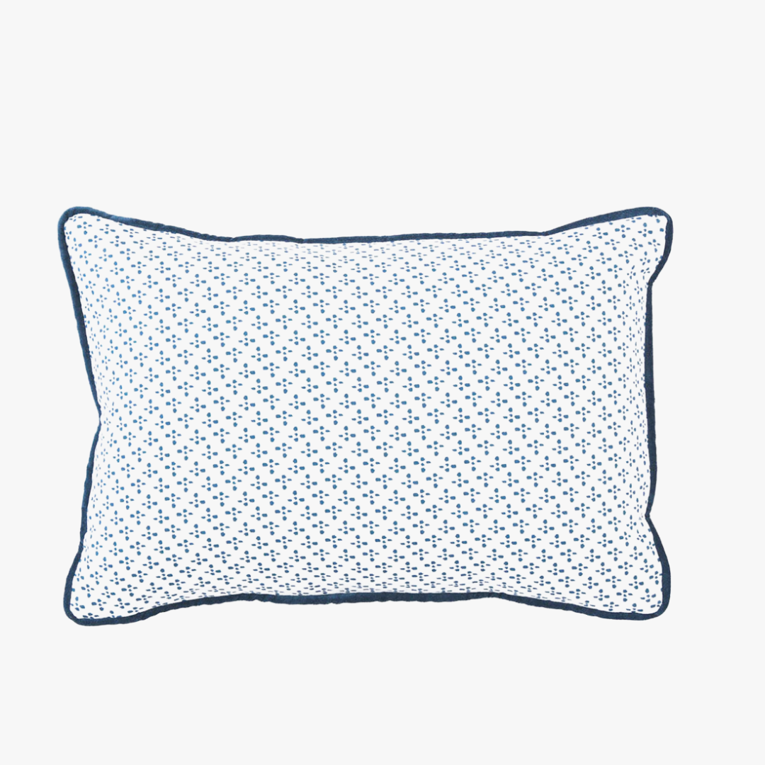 Alda Navy Dot Lumbar Pillow