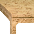 Alford Burl Wood Dining Table Corner closeup