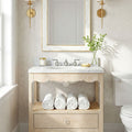Alice Scalloped edge single vanity in bathroom