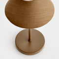 Alix Brown Linen LED Table Lamp closeup