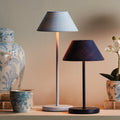 Alix Light Blue Linen Rechargeable Lamp with Navy Rechargeable lamp