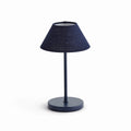Alix Navy Linen 10 inch rechargeable lamp