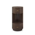 Alton Chocolate Brown Grasscloth Side Table