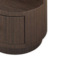 Alton Chocolate Brown Grasscloth Side Table base
