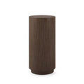 Alton Chocolate Brown Grasscloth Side Table finished back