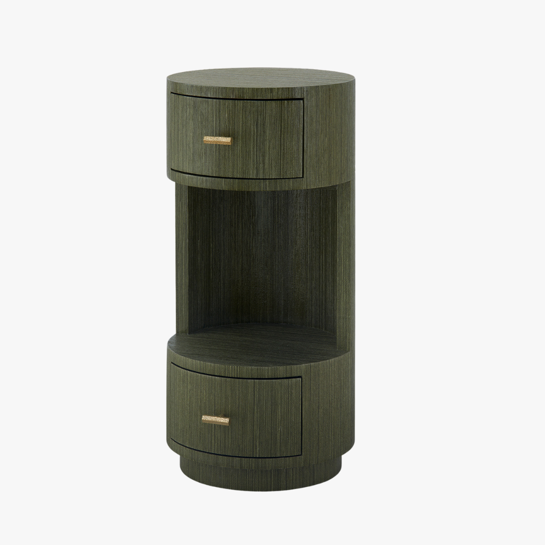 Alton Deep Olive Green Round Side Table 