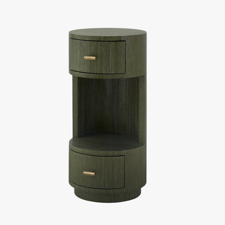 Alton Deep Olive Green Round Side Table 