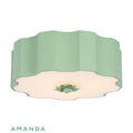 Amanda Lindroth painted green flushmount Light