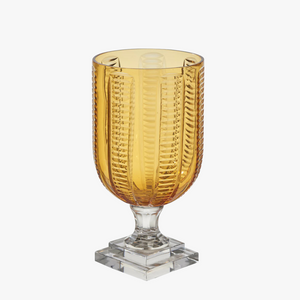 Amber Cut Glass Hurricane