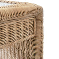 Calais Woven Rattan Desk Waterfall Corner Closeup