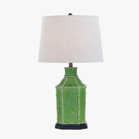 Amelia Green Table Lamp - bamboo chinoiserie style
