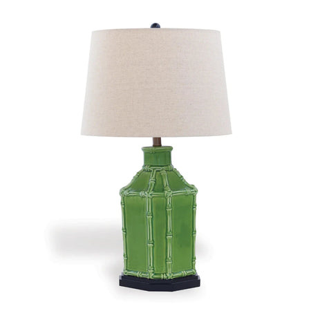 Amelia Green Table Lamp with linen shade