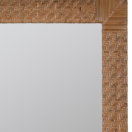 Amelia Woven Rattan Mirror texture closeup