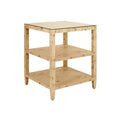 Anders Burl Wood Side Table with glass 