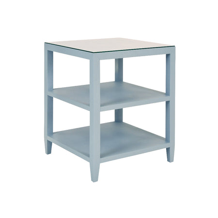 Anders Light Blue Side Table with glass top