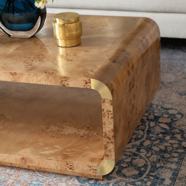 Andi Coffee Table -Brass Corner Details