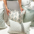 Ankara_Cenote_ and Ponza Celadon Pillows on_sofa