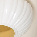 Anne Fluted White Glass Flush Mount closeup