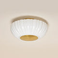 Anne Fluted White Glass Flush Mount side view