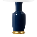 Ansel Navy Lamp Base with Gold Pedestal