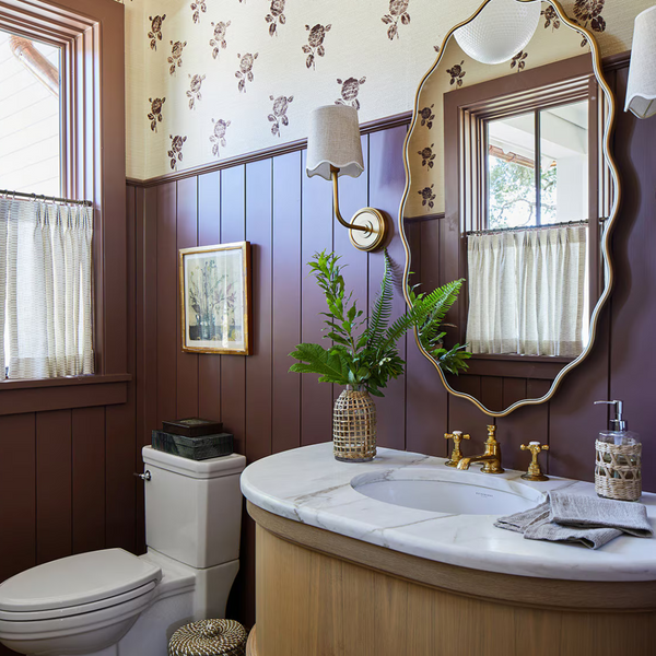 Ariel Scalloped Wall Sconces in bathroom