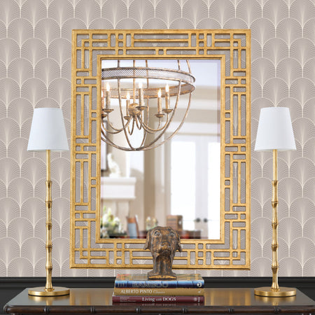 Artois Gold Faux Bamboo Buffet Lamps styled on console table