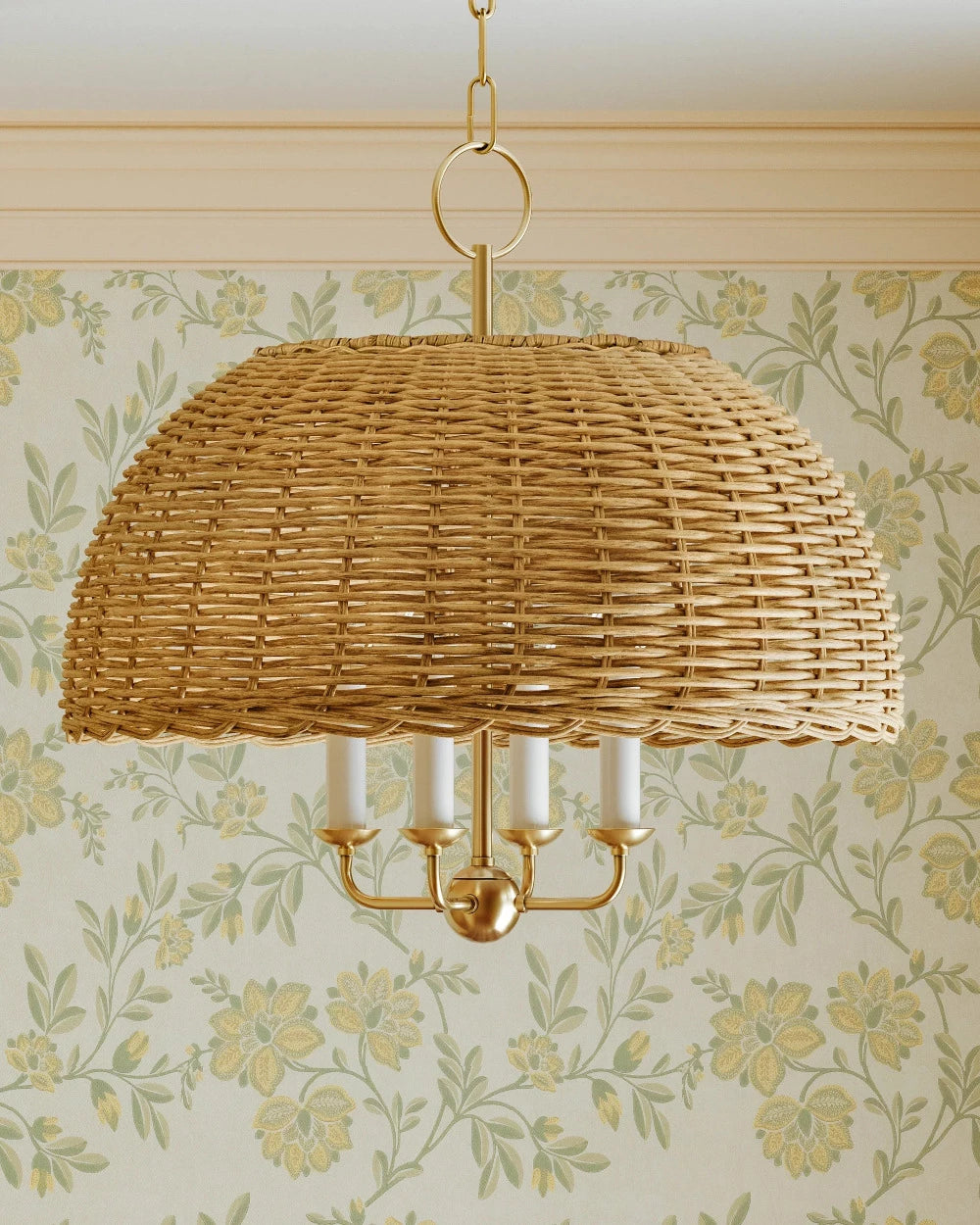 Atherton Rattan Pendant Closeup