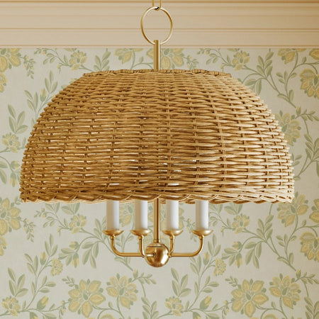 Atherton Rattan Pendant Closeup