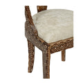 Aryana Inlay Side Chair - upholstered seat closeup
