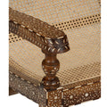 Aryana Inlay and Woven Cane Lounge Chair Arm detail closeup