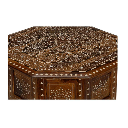 Aryana Mother of Pearl Inlay Side Table closeup