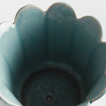 Ascot Aqua Blue Scalloped Edge Planter Pot drainage hole