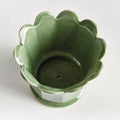 Ascot Celery Green Ceramic Pot - drainage hole