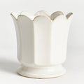 Ascot Ivory Ceramic Pot with pedestal base