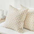 Ashfa Shell Block Print Pillow Cover on bed
