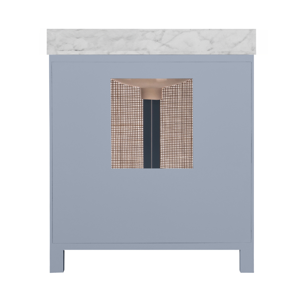 Ashton Light Blue Vanity back cutout view
