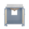 Ashton Light Blue Vanity with Marble Top - Doors are opne